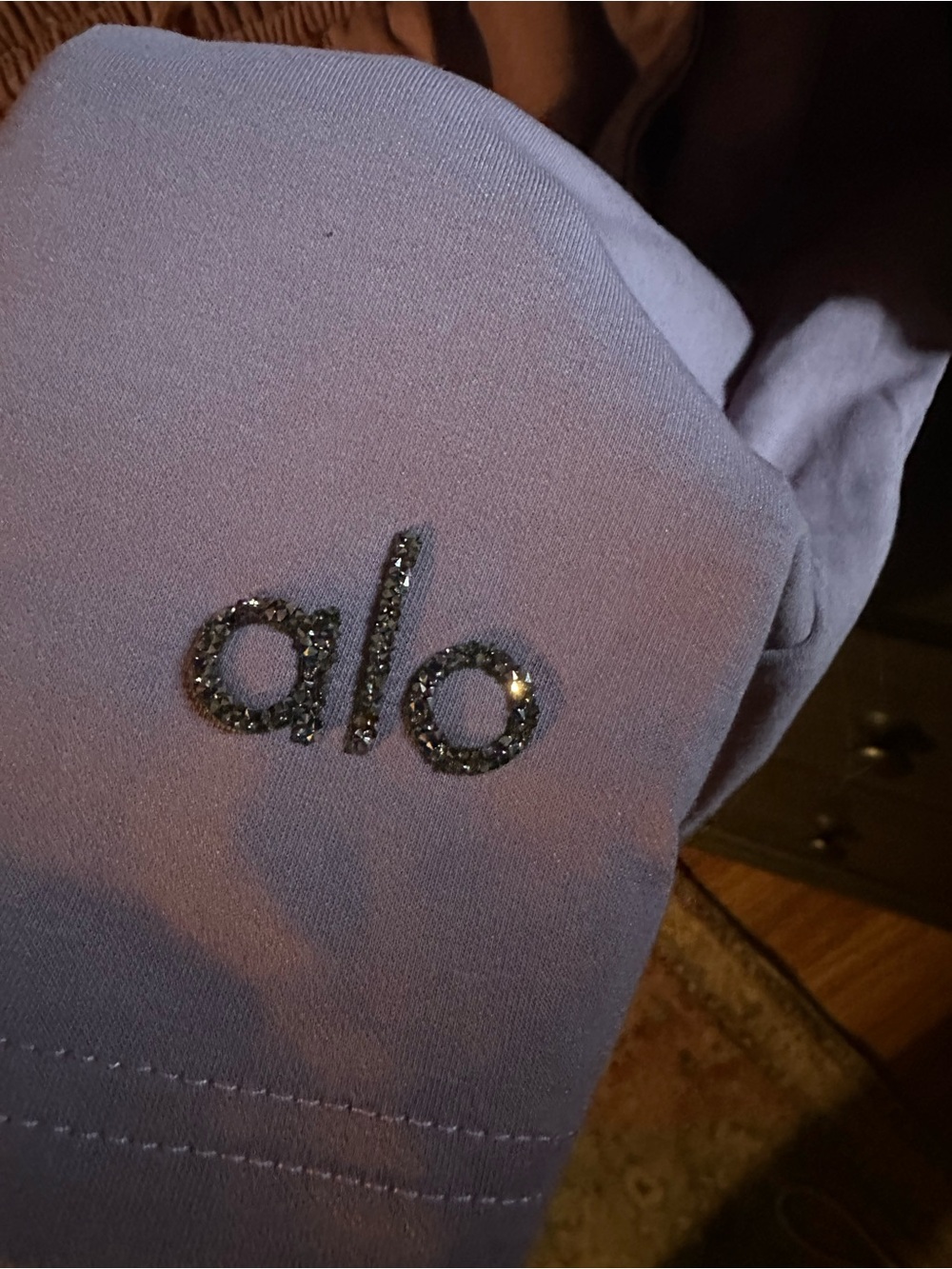 Lilac Embellished 'alo' Logo Active skirt